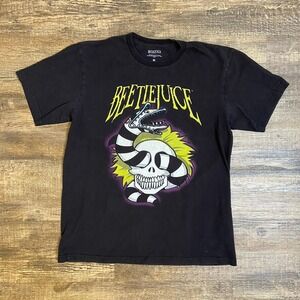 Beetlejuice Graphic Print Short Sleeve T-shirt Adult Size M Movie Tee Shirt GOOD